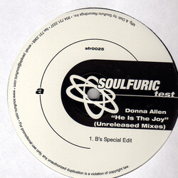 Donna Allen He Is The Joy (Unreleased Mixes) USED VINYL 12INCH 33 S RPM TEST PRESSING