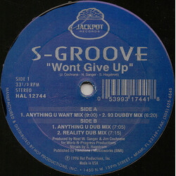 S-Groove (2) Wont Give Up USED VINYL 12INCH 33 S RPM