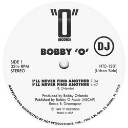 Bobby Orlando I'll Never Find Another USED VINYL 12INCH PROMO 33 S RPM