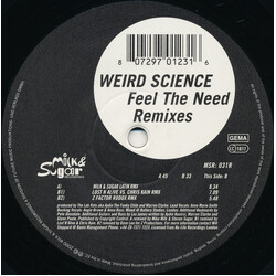 Weird Science Feel The Need (Remixes) USED VINYL 12INCH 33 S RPM 45 RPM