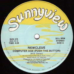 Newcleus Computer Age (Push The Button) USED VINYL 12INCH 33 S RPM SINGLE STEREO