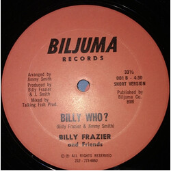 Billy Frazier & Friends Billy Who? USED VINYL 12INCH 33 S RPM
