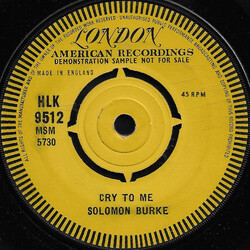 Solomon Burke Cry To Me / I Almost Lost My Mind USED VINYL 7INCH 45 RPM PROMO