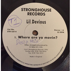 Lil' Devious Where Are Ya Movin? USED VINYL 12INCH 33 S RPM STEREO