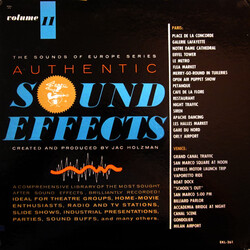Jac Holzman Authentic Sound Effects Volume 11 - The Sounds Of Europe Series: Paris + Venice Vinyl LP USED