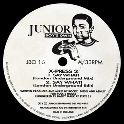 X-Press 2 Say What! USED VINYL 12INCH 33 S RPM SINGLE