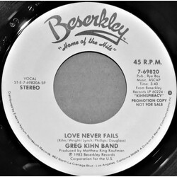 Greg Kihn Band Love Never Fails USED VINYL 7INCH 45 RPM PROMO