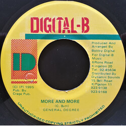 General Degree More And More USED VINYL 7INCH 45 RPM