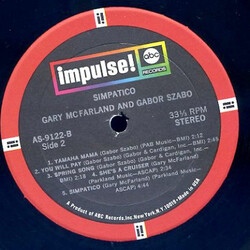 Gabor Szabo / Gary McFarland Simpático Vinyl LP USED