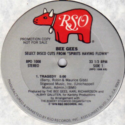 Bee Gees Select Disco Cuts From "Spirits Having Flown" USED VINYL 12INCH 33 S RPM PROMO STEREO