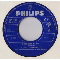 Dusty Springfield I Will Come To You Vinyl 7" USED