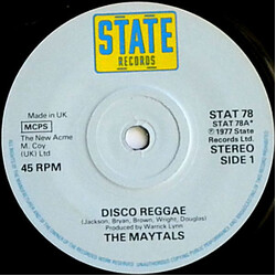 The Maytals Disco Reggae USED VINYL 7INCH 45 RPM
