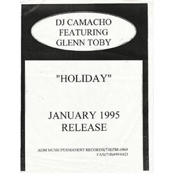 David Camacho / Glenn "Sweety G" Toby Holiday USED VINYL 12INCH 33 S RPM PROMO WHITE LABEL