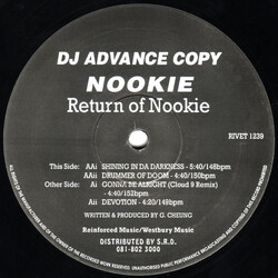 Nookie Return Of Nookie USED VINYL 12INCH PROMO 33 S RPM