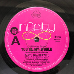 Daryl Braithwaite You're My World USED VINYL 7INCH 45 RPM SINGLE