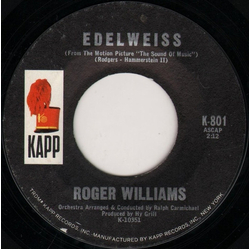 Roger Williams (2) Edelweiss Vinyl 7" USED