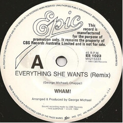 Wham! Everything She Wants (Remix) USED VINYL 7INCH 45 RPM SINGLE PROMO