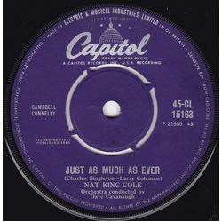 Nat King Cole Just As Much As Ever Vinyl 7" USED