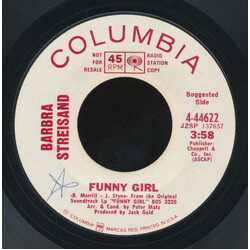 Barbra Streisand Funny Girl / I'd Rather Be Blue Over You (Than Happy With Somebody Else) USED VINYL 7INCH 45 RPM SINGLE PROMO