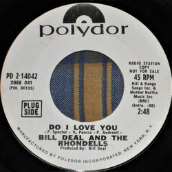 Bill Deal & the Rondells Do I Love You / Won't You Set Me Free USED VINYL 7INCH 45 RPM PROMO