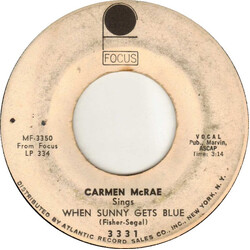 Carmen McRae When Sunny Gets Blue USED VINYL 7INCH 45 RPM SINGLE