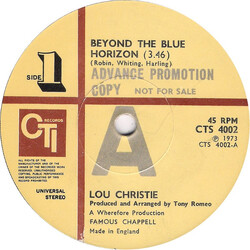 Lou Christie Beyond The Blue Horizon / Hey You Cajun USED VINYL 7INCH 45 RPM SINGLE PROMO