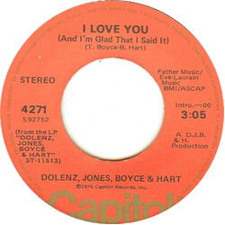 Micky Dolenz / Davy Jones / Boyce & Hart I Love You (And I'm Glad That I Said It) USED VINYL 7INCH 45 RPM SINGLE STEREO