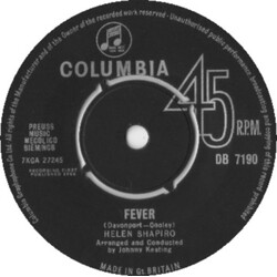 Helen Shapiro Fever USED VINYL 7INCH 45 RPM SINGLE