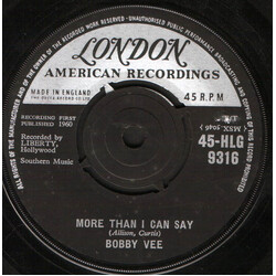 Bobby Vee More Than I Can Say USED VINYL 7INCH 45 RPM SINGLE