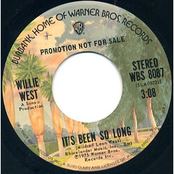 Willie West It's Been So Long USED VINYL 7INCH 45 RPM SINGLE PROMO STEREO MONO