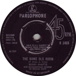 Bobby Shafto / Norman Smith The Same Old Room USED VINYL 7INCH 45 RPM SINGLE