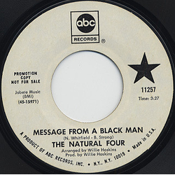 The Natural Four Message From A Black Man Vinyl 7" USED