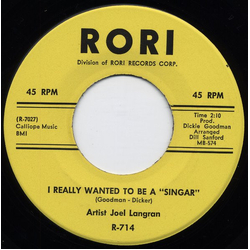 Joel Langran I Really Wanted To Be A "Singar" / Young And Foolish Vinyl 7" USED