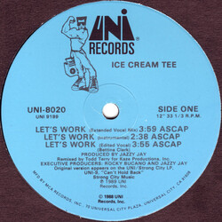 Ice Cream Tee Let's Work USED VINYL 12INCH 33 S RPM