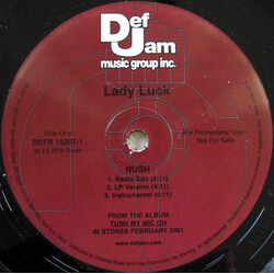 Lady Luck Rush USED VINYL 12INCH 33 S RPM PROMO STEREO