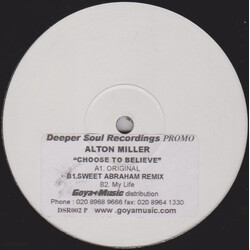 Alton Miller Choose To Believe USED VINYL 12INCH WHITE LABEL