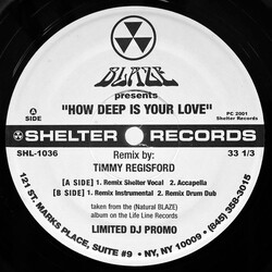 Blaze How Deep Is Your Love USED VINYL 12INCH 33 S RPM LIMITED EDITION PROMO