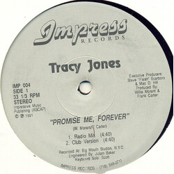 Tracy Jones Promise Me, Forever USED VINYL 12INCH 33 S RPM