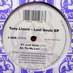Tony Lionni Lost Souls EP USED VINYL 12INCH 33 S RPM EP