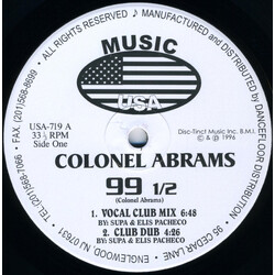 Colonel Abrams 99 1/2 USED VINYL 12INCH 33 S RPM
