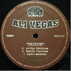 Ali Vegas Critics / Gangsta Boogie USED VINYL 12INCH