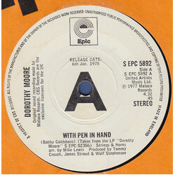 Dorothy Moore With Pen In Hand USED VINYL 7INCH 45 RPM PROMO