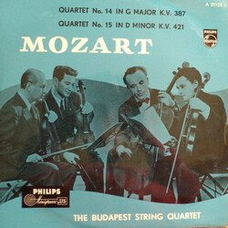 Wolfgang Amadeus Mozart / Budapest String Quartet Quartet No. 14 In G Minor K.V. 387 - Quartet No. 15 In D Minor K.V. 421 Vinyl LP USED