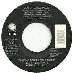 Coverdale Page Take Me For A Little While / Easy Does It USED VINYL 7INCH 45 RPM SINGLE