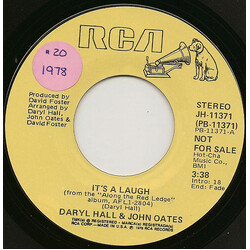 Daryl Hall & John Oates It's A Laugh USED VINYL 7INCH 45 RPM SINGLE PROMO STEREO MONO