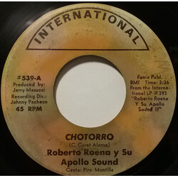 Roberto Roena Y Su Apollo Sound Chotorro / El Barrio Sin Guapo USED VINYL 7INCH 45 RPM