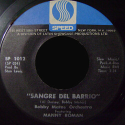 Bobby Matos Orchestra / Manny Roman Cuchi Frito Man / Sangre Del Barrio USED VINYL 7INCH 45 RPM SINGLE