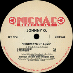 Johnny O Highways Of Love USED VINYL 12INCH 33 S RPM