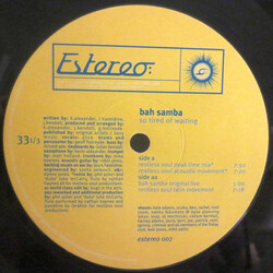 Bah Samba So Tired Of Waiting USED VINYL 12INCH 33 S RPM