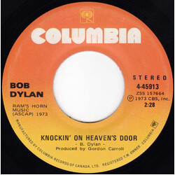 Bob Dylan Knockin' On Heaven's Door / Turkey Chase USED VINYL 7INCH 45 RPM SINGLE STEREO